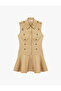 Classic Collar Sleeveless Button Detail Flounce Mini Gilet Dress - 2