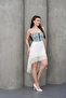 Denim Top Lace Dress Zipper Closure Lined Non-See-Through Design Lycra Denim - 4