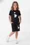 Round Neck T-Shirt and Colorful Capri Pants with Print Detail Summer Girls' Top and Bottom Set - 2