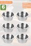 Set of 6 Mini Sauce Bowls Stainless Steel Ketchup Bowl Mayonnaise Bowl Jam Bowl Steel 6 cm