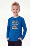 Round Neck Printed Detailed Boys' Long Sleeve Sweatshirt - 3