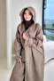 Woné Hooded Trench Coat with Large Pockets - Mink - 2