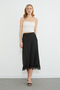 Lace Midi Length Satin Skirt - 3