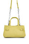 Women's Faux Leather Yellow Handbag - 3