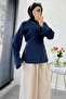 Premium Side Slit Detailed Tunic - Navy Blue - 2