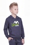 Hooded Print Detailed Boys' Sweatshirt with Kangaroo Pocket - 3