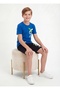 X Print Detailed Round Neck Summer Boys' Top and Bottom Set - 3
