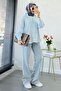 Line Pattern Oversize Women's Shirt – Blue - 5
