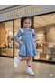 Girl's Cherry Embroidered Denim Dress - 3