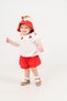 Baby Girl Summer Outfit with Cherry Detail, Red and White Muslin Set with Hat as a Gift - 8