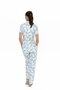 20087 Women's Blue Short Sleeve Full Length Pajama Set - 2