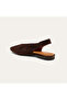 Women's Brown Blunt Toe Suede Leather Ballerinas - 3