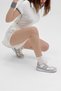 Unisex Gray Silver Thermo Sole Double Stripe Lace up Sports Shoes - 3