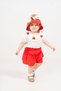 Baby Girl Summer Outfit with Cherry Detail, Red and White Muslin Set with Hat as a Gift