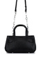 Women's Faux Leather Black Handbag - 3