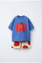 Unisex Children's Printed T-Shirt Shorts Set Cotton Summer Comfortable Fit Daily Combination - 6
