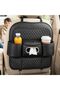 Car Back Seat Organizer with Tissue Box Holder & Cup Holders – PU Leather Auto Seat Back Storage - 3