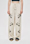 Women's Natur Beaded Embroidered Palazzo Trousers - 2