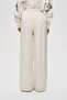 Women's Natur Beaded Embroidered Palazzo Trousers - 5