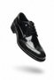 464 Men's Classic Patent Leather Shoes – Stylish Shiny Leather Lace-Up Oxford Shoes for Groomsmen & Special Occasions