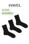 3-Piece Black Colored Seamless Bamboo Socks for Diabetics Men's Socks with Non-Squeezing Elastic - 4