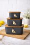 3-Pack Black Storage Container - 3