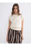 Ozmarka New Season White Crew Neck Women's Knitwear Sweater