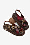 Women's Red Leopard Poly Sole Comfortable Cross-Strap Flip-Flop Sandals - 3