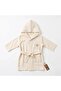 Children's Bathrobe - Unisex Beige Color - 2-Layer Natural Muslin Fabric - 2