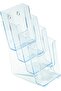 ® Multi-Tier Clear Plastic Literature Display Holder for Wall or Desktop - 4 Tier 1/3 A4 Plastic - 6