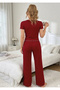 Summer Cotton Pajama Set with Bow Detail - 3