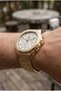 Men's Wristwatch |   42mm Steel Case, Gold Steel Band, Silver Dial - 6