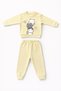 Baby Girl 3 Cat Printed 100% Cotton 6-9-12 Months Top and Bottom 2-Piece Baby Girl Set - 4