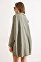 Women's Khaki Boho Washed 100% Cotton Loose Fit Shirt with Buttons on the Sides Gml-19001430 - 6
