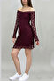 Women's Mini Length Boat Neck Lace Dress - 2