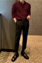 Men's Polo Neck Knit Sweater Slim Fit Ribbed - 5
