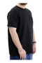 Big Size Men's T-Shirt Crew Neck Waffle 20033 Black - 2
