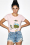 Women's Dusty Pink 100% Cotton Handcrafted Embroidered Bicycle Printed Premium Design T-Shirt 1002 60282047 - 3