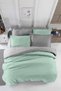 Double Fitted Sheet Duvet Cover Set Cotton Four Season Mint Gray