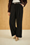 Women's Pleated Belted Trousers Black - 2