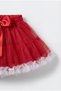 Girl's Carnival Red Tulle Skirt - Layered with Bow Detail - 4