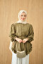 Women's Ribbed Front Tie-Waist Shirt Green - 2