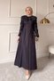 Women's Stitched Detail Cape Denim Dress in Plum