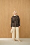 Women's Scarf Collar Cupra Shirt Gray - 3