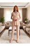 New Season Vanilla Elegant Lace Detailed Summer Buttoned Short Sleeve Design Maternity Pajama Set