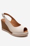 Helina Cream Genuine Leather Women's Wedge Heeled Sandals - 3