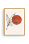 Natural Wood Framed Minimal Leaf Pattern Painting - Vibrant Tones |   Huhu1039 - 2