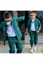 Boys' Sportswear Set with Jacket, 3-Piece Stylish Casual Tracksuit Set