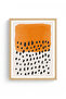 Natural Wood Framed Abstract Patterned Painting - Vibrant Tones |   Huhu1546 - 2