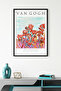 Black Wooden Framed Flower Patterned Painting - Vibrant Tones |   Huhu1155 - Single Table Black Frame
